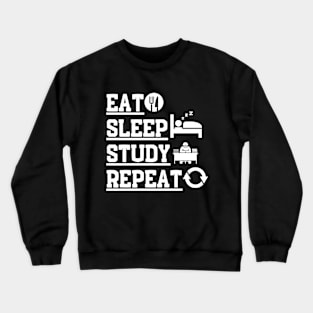 Eat Sleep Study Repeat Crewneck Sweatshirt